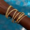 Luxury Cubic Zirconia Layered Bangle, Stackable Bracelet Women,,18k Gold Plated Stainless Steel, Hypoallergenic Non Tarnish