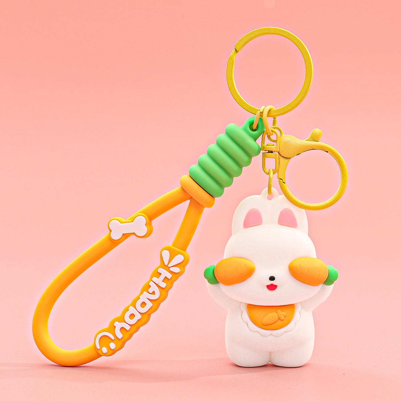 

«Настоящий брелок в виде панды и кролика из фруктов — креативный кулон на сумку студента»