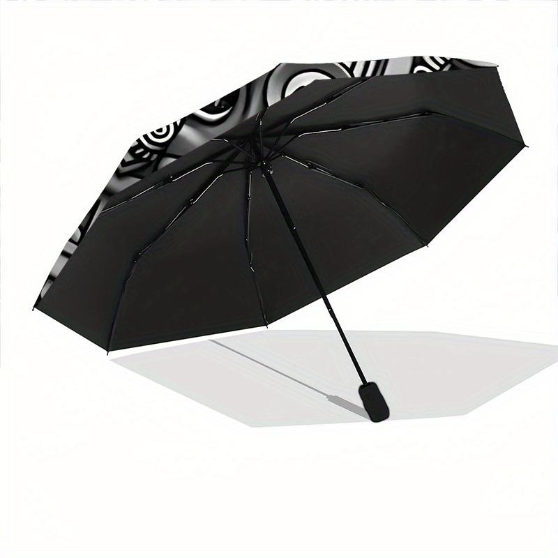 1pc Aztec Calendar Stone Automatic Open/close Umbrella, 8-Rib Sturdy Structure, Portable Travel Umbrella, Parties, Everyday Use, Outdoor Acc
