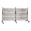 Double Expandable Barricades, 8.18m Expandable Safety Barrier, 0-180° Rotatable Mobile Barricade with Locking Casters, Portable Folding Security Gate