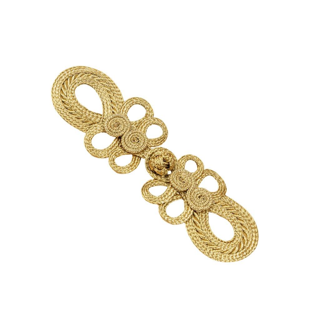 Golden Chinese Frog Buttons Flower Fastener Tang Suit Buttons  Handcraft Accessories