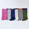 5 Pairs Woman Girl Toes Socks Ankle Cotton Bright Color Fashions Striped Love Cute Sweat-Absorbing  Low Cut Five Finger Socks