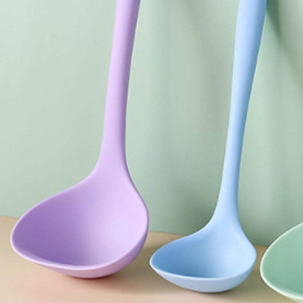 Soft Silicone Soup Ladle Non-scratch Pan Serving Scoop Cooking Scoop  Porridge Scooping
