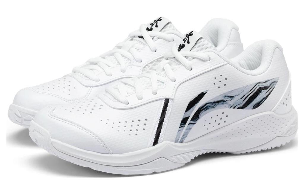 Li Ning Thunder LITE Slip Resistant Abrasion Resistant Low top Badminton Shoes Unisex White AYTS020-7