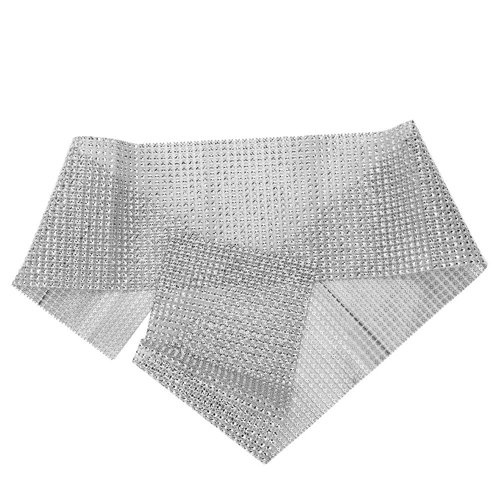 24 Rows Plastic Rhinestone Mesh Ribbon Sewing Trim Garment Accessories Decoration