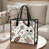 Cute Halloween Skull Candy Printed Large Capacity Daily Tote Bag for Women Casual Outdoor Shoulder Handbag