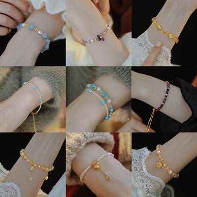 2025 New Simple and Exquisite Versatile Natural Stone Beaded Bracelet Jewelry Wholesale