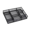 Modern Metal Mesh Drawer Organizer Black Multi-Compartment Desk File Organizer Hollow Removable File Storage Rack Office