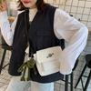 Canvas Shoulder Bag For Women With Stitching Detail And Street Style For Daily Use