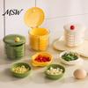 Non Stick Sauce Plate Stackable Seasoning Box Set with Chopstick Holder, Kitchen Condiment Container for Salt Multipurpose Dipping Dish Sugar Pepper,
