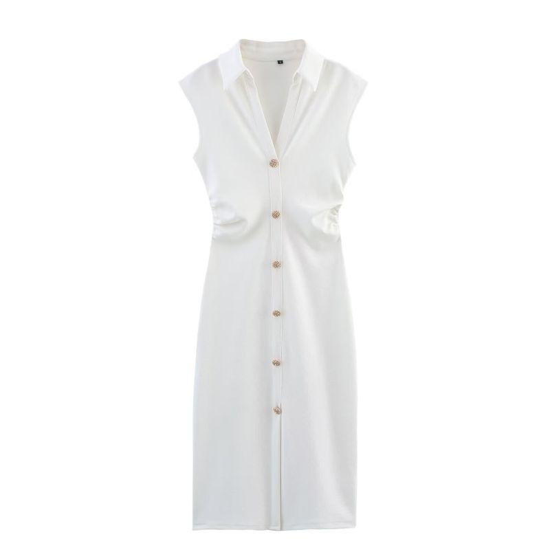 Kaslead New Women clothes Western Style Fashion Simple Pique Shirt Style Dress 3644176