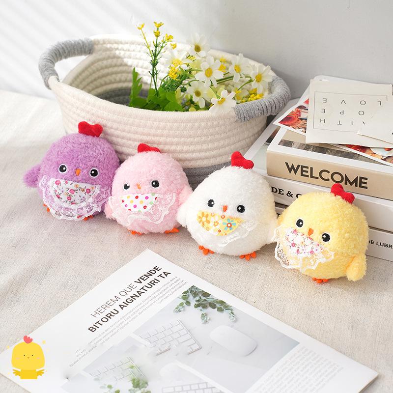 Chicken Cartoon Theme Plush Toy Backpack Pendant Cute Keyring Decoration Gift