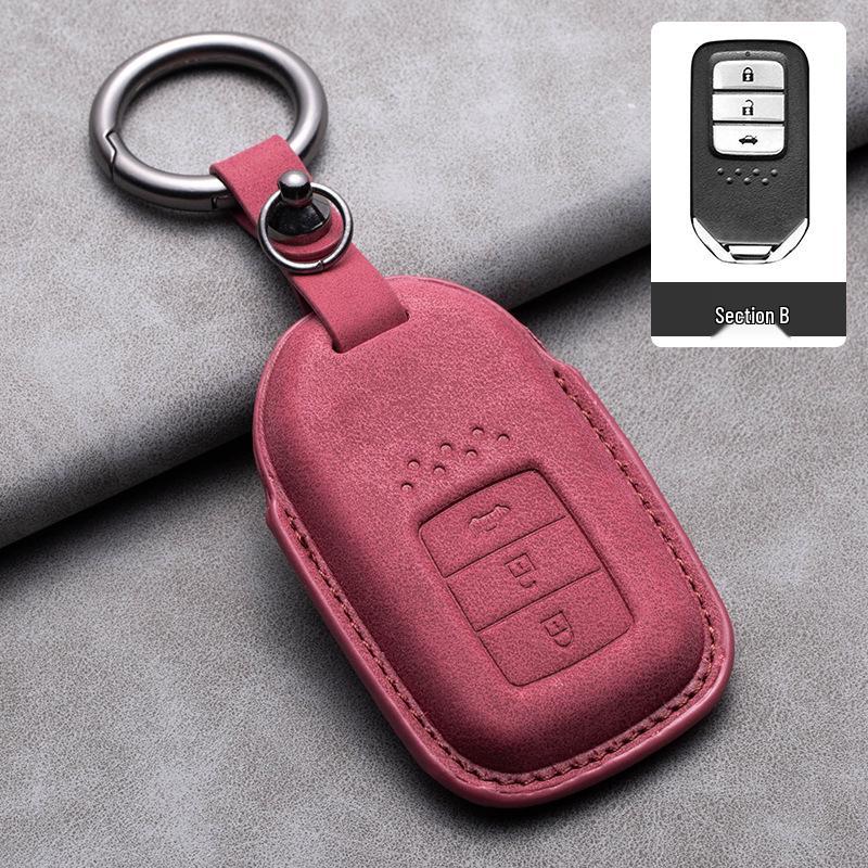 Compatible Leather Key Cover for GAC Toyota CRV, Crown, Accord, Civic, Haoying, and Inspire
