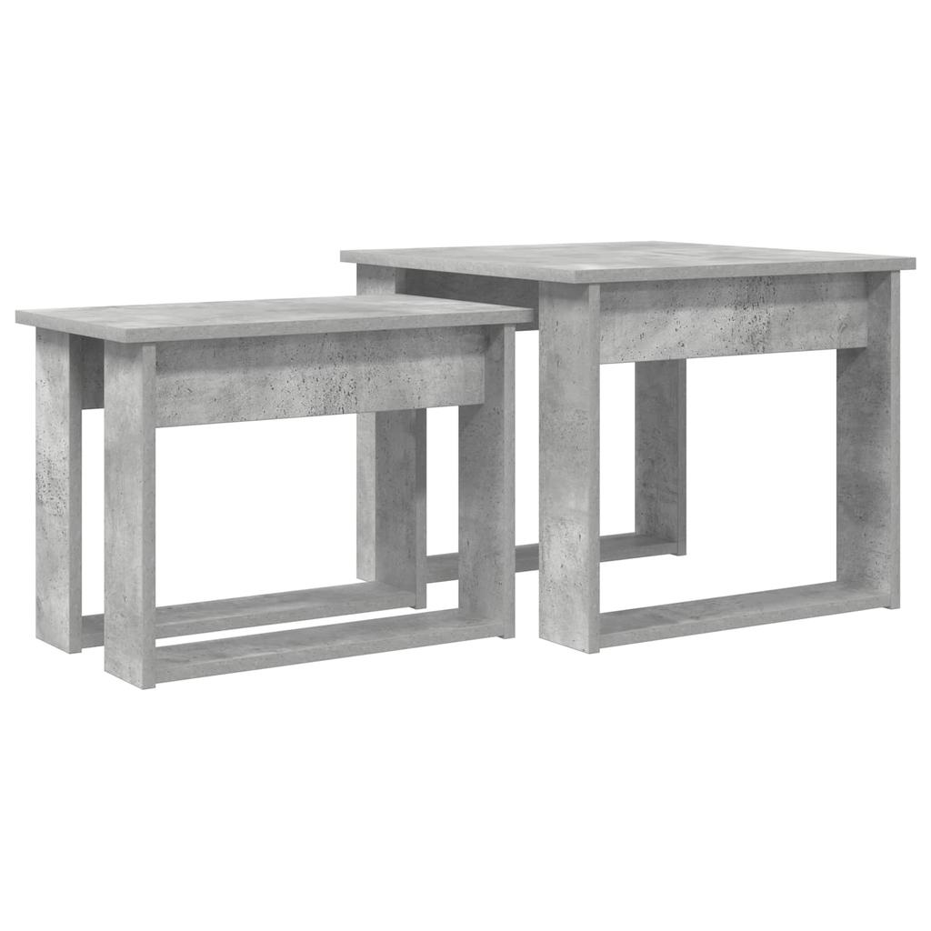 Coffee Table Set 2 Pieces Concrete Grey 50 x 52 x 42 cm Engineered Wood