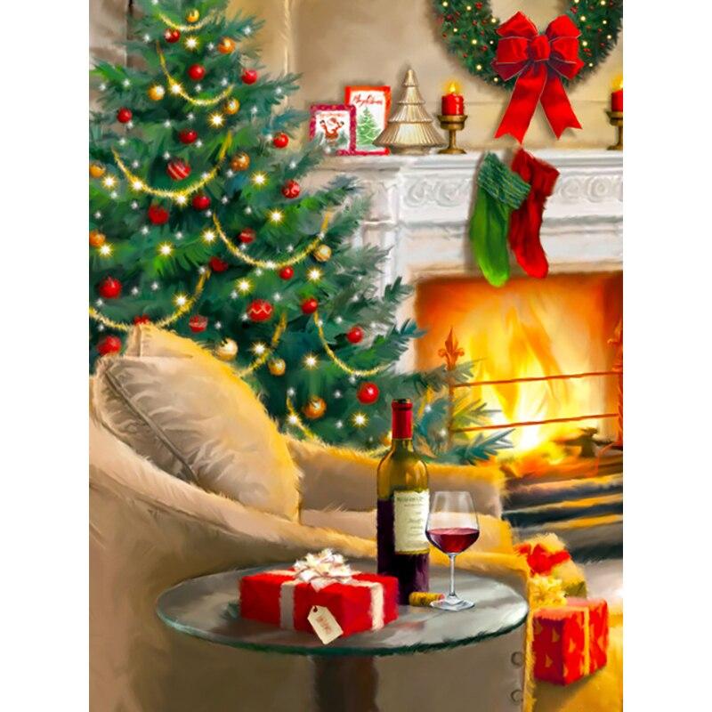 5D DIY Diamond Painting Christmas Tree Diamond Embroidery Cross Stitch Crafts Full Round Drill Home Decor Christmas Gift