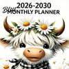 Five Year Success Growth Diary 2026‑2030 5‑Year Monthly Planner Cute Highland Cow Cover Calendar Notebook Organized Life Planner for Students 60