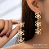 High-End Alloy Long Fringe Flower Earrings, Korean Temperament, Simple Retro Internet Celebrity Niche Earrings, Women