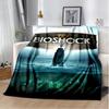 3D Retro BioShock Game Gamer Blanket,Soft Throw Blanket for Home Bedroom Bed Sofa Picnic Travel Office Rest Cover Blanket Kids