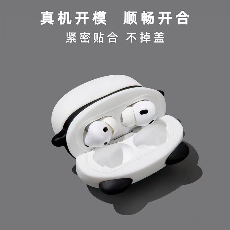 For AirPods Pro3 Pro2 4 3 2 1 Pro Earphone Case 3D Cute Panda Cartoon Silicone Protective Headphone Box Cover