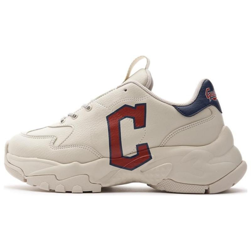 MLB Big Ball Chunky A Кливленд Индианс Скользкие Устойчивые к истиранию Низкие Массивные кроссовки Унисекс Белые кроссовки 37.5