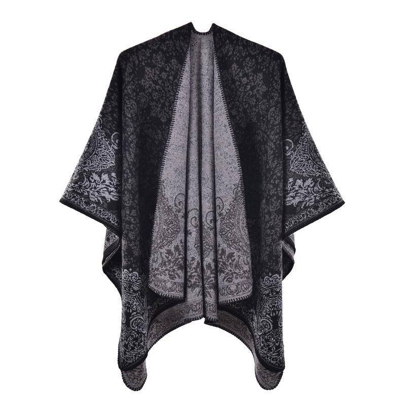 Simple and High-end Shawl Grassland Yunnan Shawl Cape with Cape Imitation Cashmere Scarf