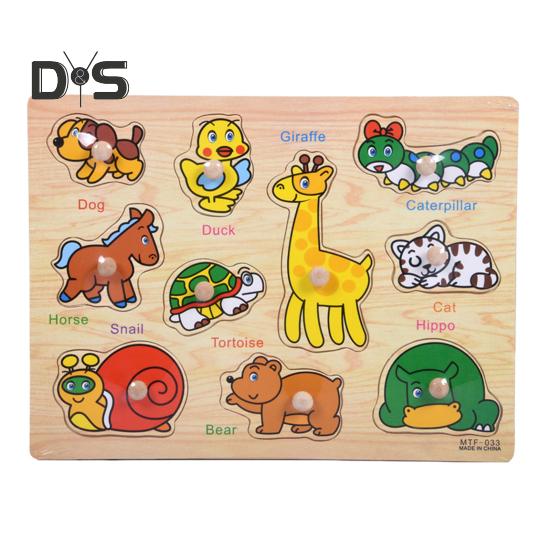 

1 комплект деревянных досок-пазлов с животными, мультяшными фруктами, доска для сопоставления, мелкая моторика, цвет, форма, дошкольное обучение, обучающая доска-головоломка, игрушка C