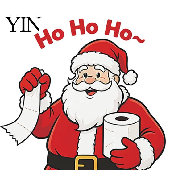 Acessórios de Banheiro do Papai Noel Adesivos de Banheiro de Natal, Engraçado Entregando Lenços Tampa Impermeável Assento do Tanque Atmosfera de Feriado Decalques de Arte,