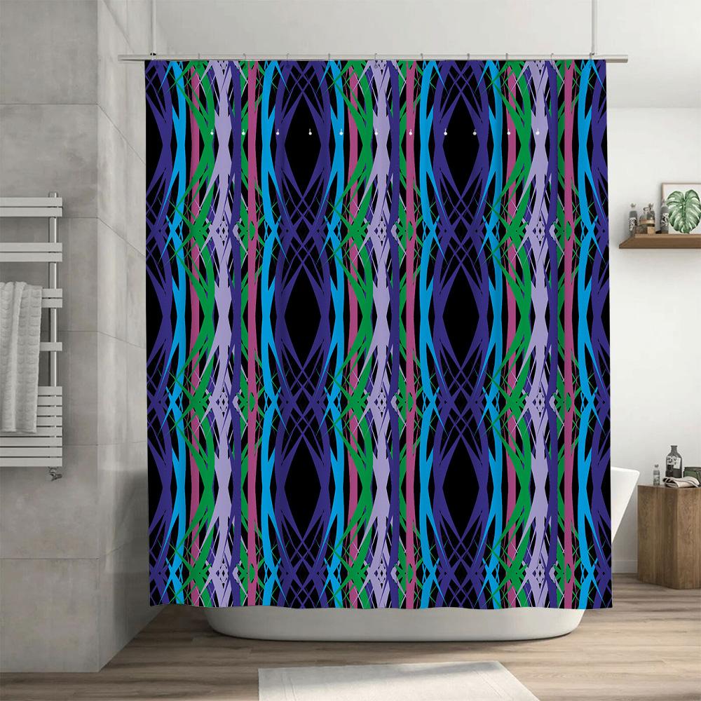 Colorful stripes abstract pattern waterproof shower curtain bathroom curtain waterproof and mildew proof shower curtain
