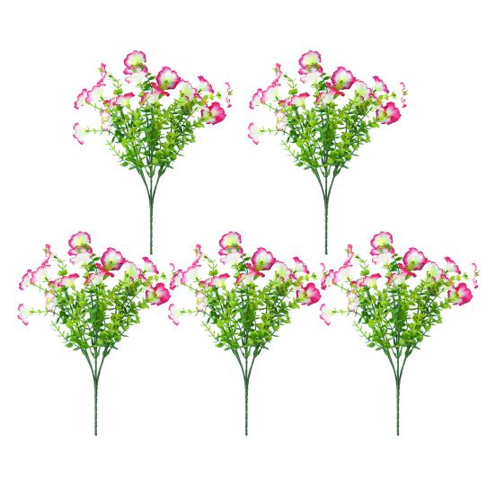 

Букет искусственных цветов петунии, искусственные цветы для улицы, реалистичные, устойчивые к ультрафиолетовому излучению, искусственные цветы для крыльца, патио, подвесной корзины 5pcs