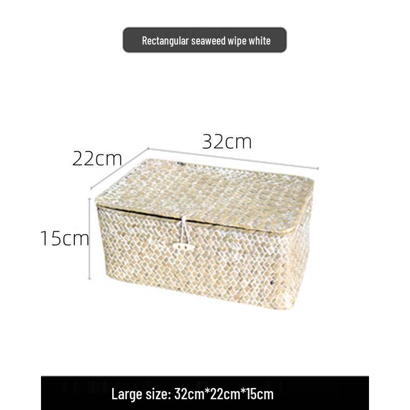 Japanese Style Bamboo Woven Storage Box with Lid - Haili Rattan Souvenir Basket