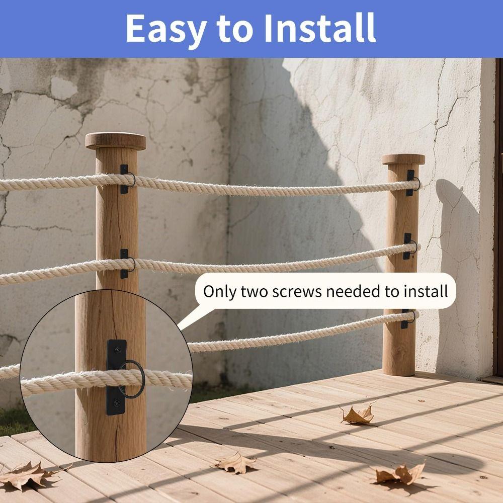 304 Edelstahl Schwarzer Ring Seilhalter Multifunktionaler Seilhalter Zaunbau