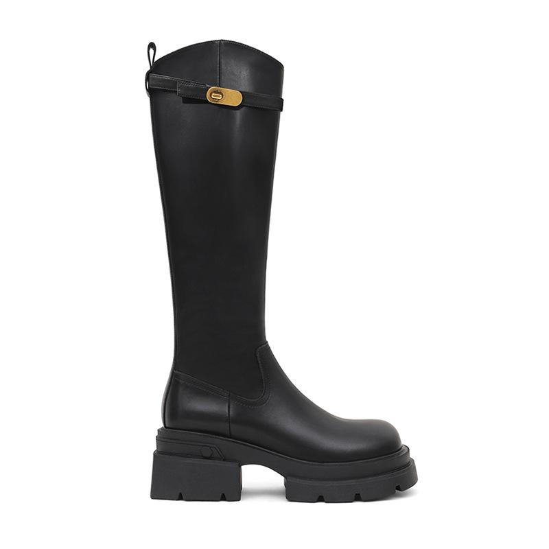 Skinny thick-soled brown boots Women's autumn and winter 2025 Small knight boots Advanced long boots Tall foreign style