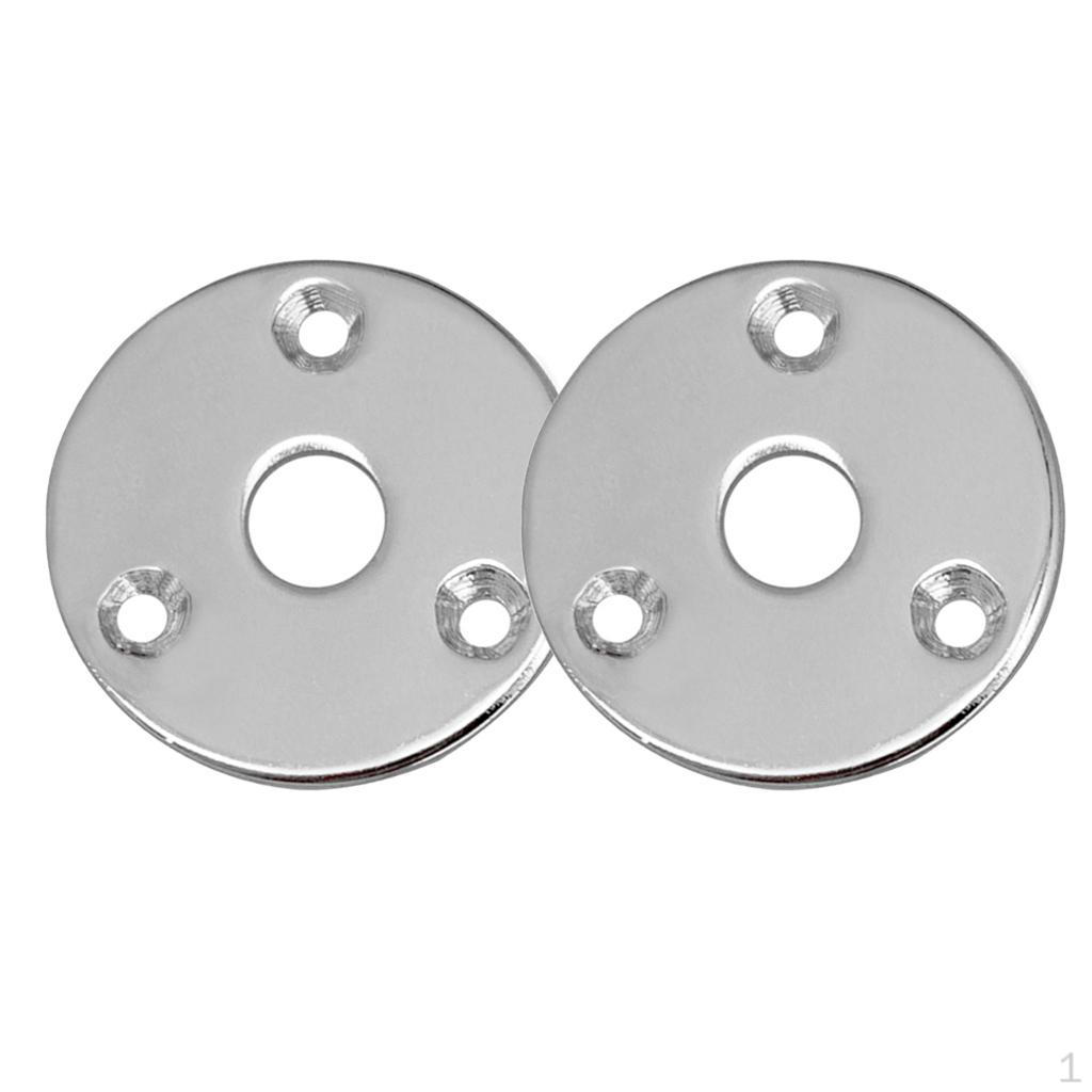 

2pcs electric Guitar Bass Output Socket Plate Cover срібний