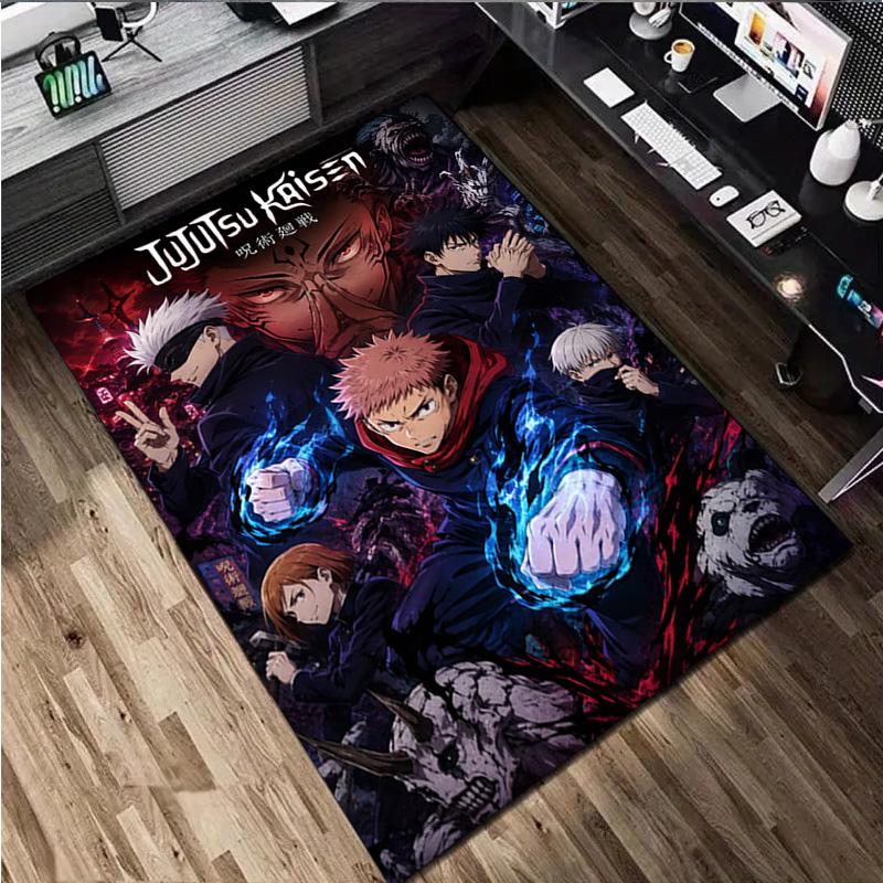 Jujutsu Kaisen Characters Home Carpet Office Decorative Carpet For Living Room Bedroom Door Mat Floor Rug Computer Chair Area Rug