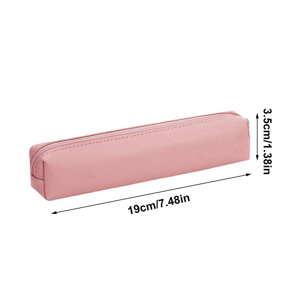 Kleine Potloodtas Schattige PU Pennenhouder Portemonnee Etui Kleine Accessoires Organizer Lippenstift Etui Tas Met Rits Voor Kwast Lippenstift E roze