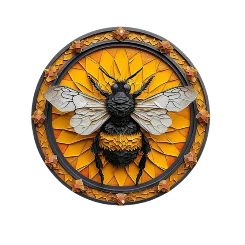 Vintage Botanical Dragonfly Bee Themed Metal Tin Sign HighDefinition Metal Tin Sign D Flat Products Design with Enhanced D