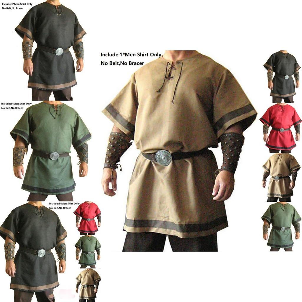 High Quality Medieval Norman Viking Costume Short Sleeve Tunic For Halloween Events