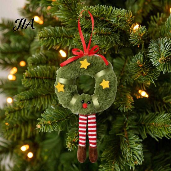 Cute Doll Pendants for Christmas Trees Fluffy Hanging Ornaments, Small Wreath/Tree Plush Pendant, Winter Xmas Soft Texture Tree Decorations Decoration