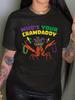 Who's Your Crawdady Cartoon Print Top Fashion T-shirt Essential Item for Mardi G