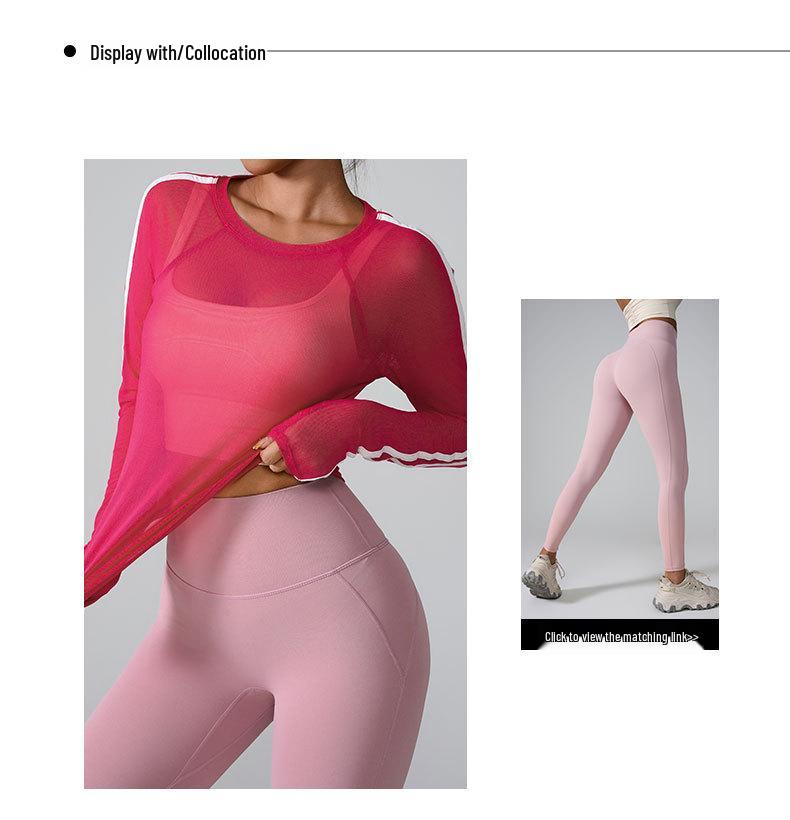 Damen Colorblock Mesh Schnelltrocknend Langarm Slim Fit Sport-Überwurf