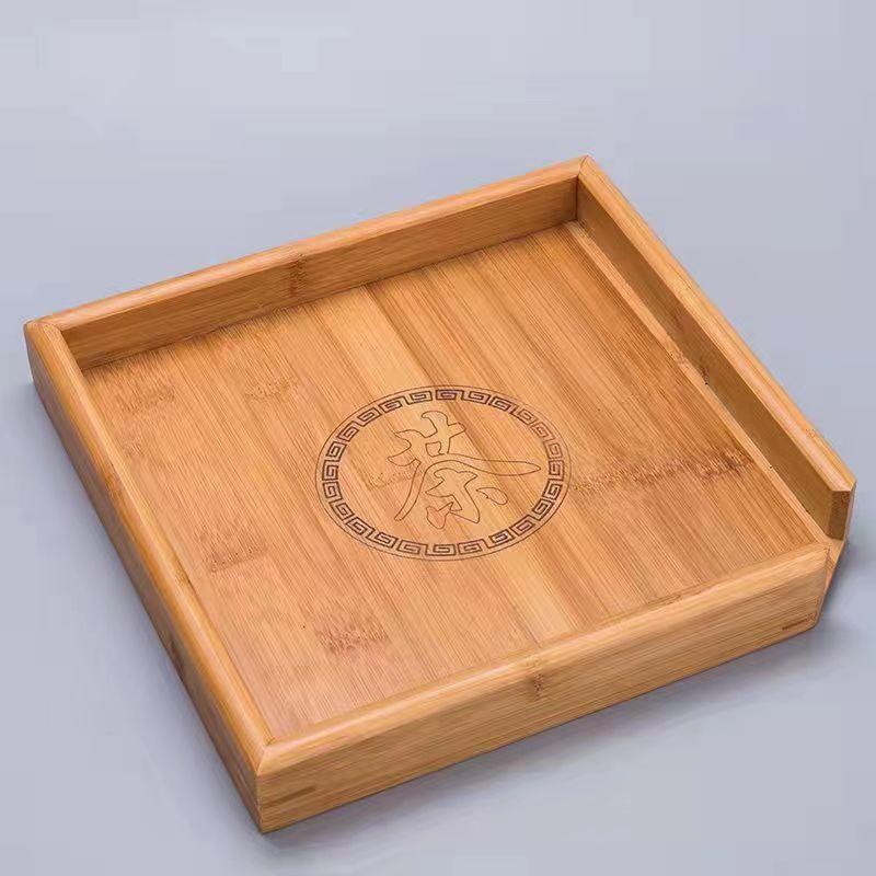 1Pc Square Tea Set Tray Blackwood Chinese Style Bamboo Tea BoxCanister Tea Service Gadgets Tea Storage Tray for Storage Puer Tea