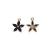 Pink Zirconia Flower Copper Charms, Golden Plated DIY Jewelry Pendants for Earring Necklace Craft