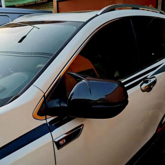 For Honda CRV CR-V 12-21 Carbon Black OX Horn Style Door Wing Mirror Cover Cap .