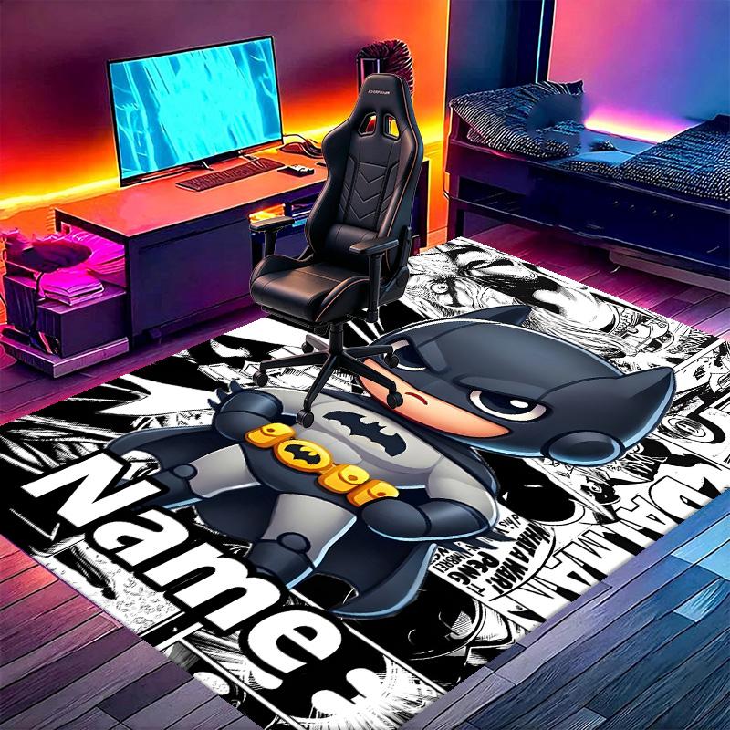 Custom Name Personalized Batman Print Carpet, Versatile Home Decor Rug, for Playroom, Apartment, Balcony, Entryway, Hallway Gift