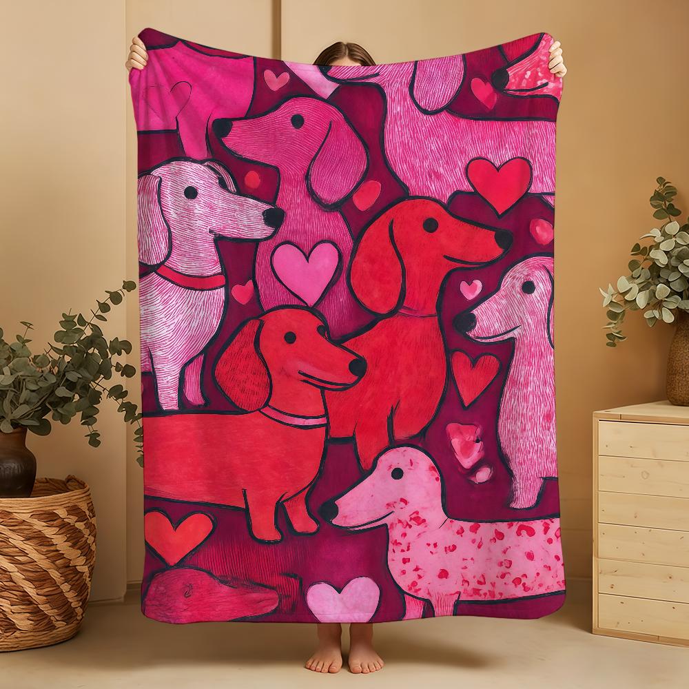 Dachshund Blanket Throw Super Cosy Plush Living Room Sofa Couch Childish Birthday Gifts 75X95CM