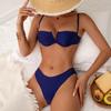 Woman Swimsuits Women'S Summer Fashion Steel Push Up Two Piece Swimsuit Sexy Bikini Solid Color Swimsuit