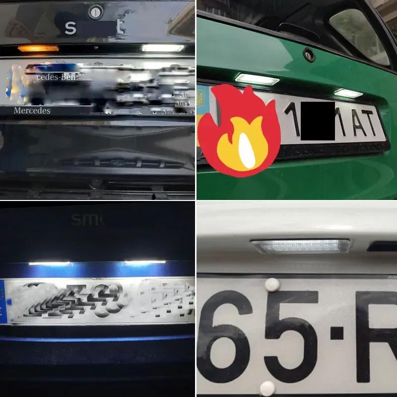 2pcs Car LED License Plate Number Light Lamp Error Free For Benz Smart Fortwo Coupe Convertible 450 451 W450