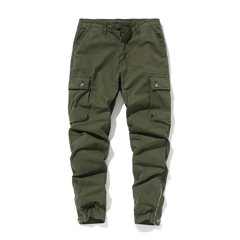 

Fashion Pure Cotton Men s Trousers Solid Color Straight Design Casual Pants Commuting Versatile Pants Men s High-end Men s Clothing 28 армия зеленый