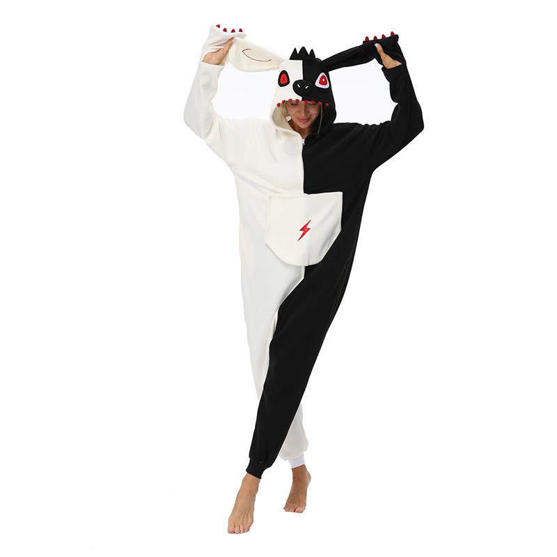 

Костюм для косплея Монокумы Женские кигуруми для Хэллоуина Рождественские наряды Комбинезон для сна Пижама на все тело, Кигуруми мультяшного персонажа XL