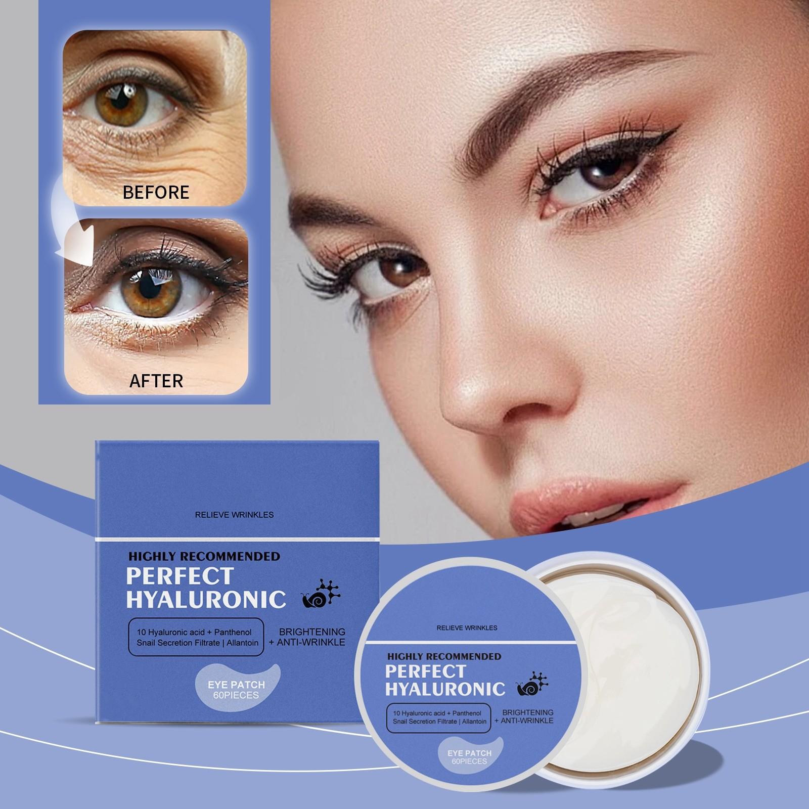 

Гиалуроновая маска для глаз Гидрогелевая маска-патч для глаз Укрепляющая маска для глаз против морщин Уменьшает мелкие морщинки вокруг глаз Темные круги Подтягивает кожу Около10 мл белый